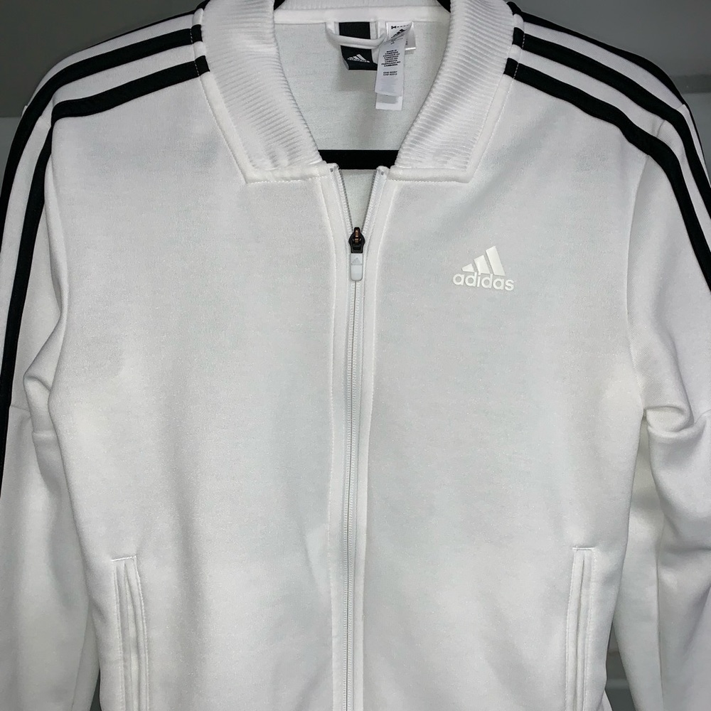 White Adidas Zip-up